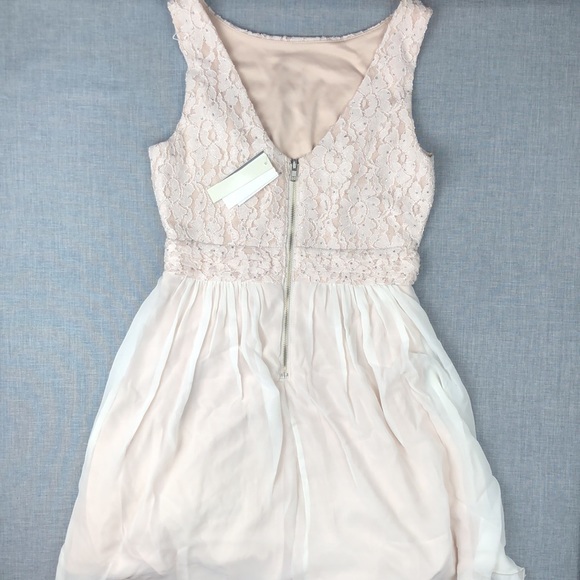 Speechless Blush Glitter Lace A-Line Dress Juniors Size 7 Homecoming Prom - Picture 5 of 6